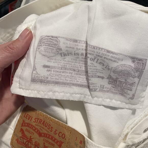Levi's 501 XX White Button Fly Straight Leg Denim Jeans Mens Size 36x30 Mexico - Picture 13 of 13